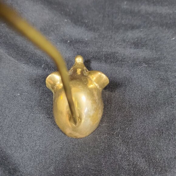 VTG Solid Brass Mouse Note Spike Mid Century Canadian Brass Desk Paper Spike Whi - Picture 5 of 9